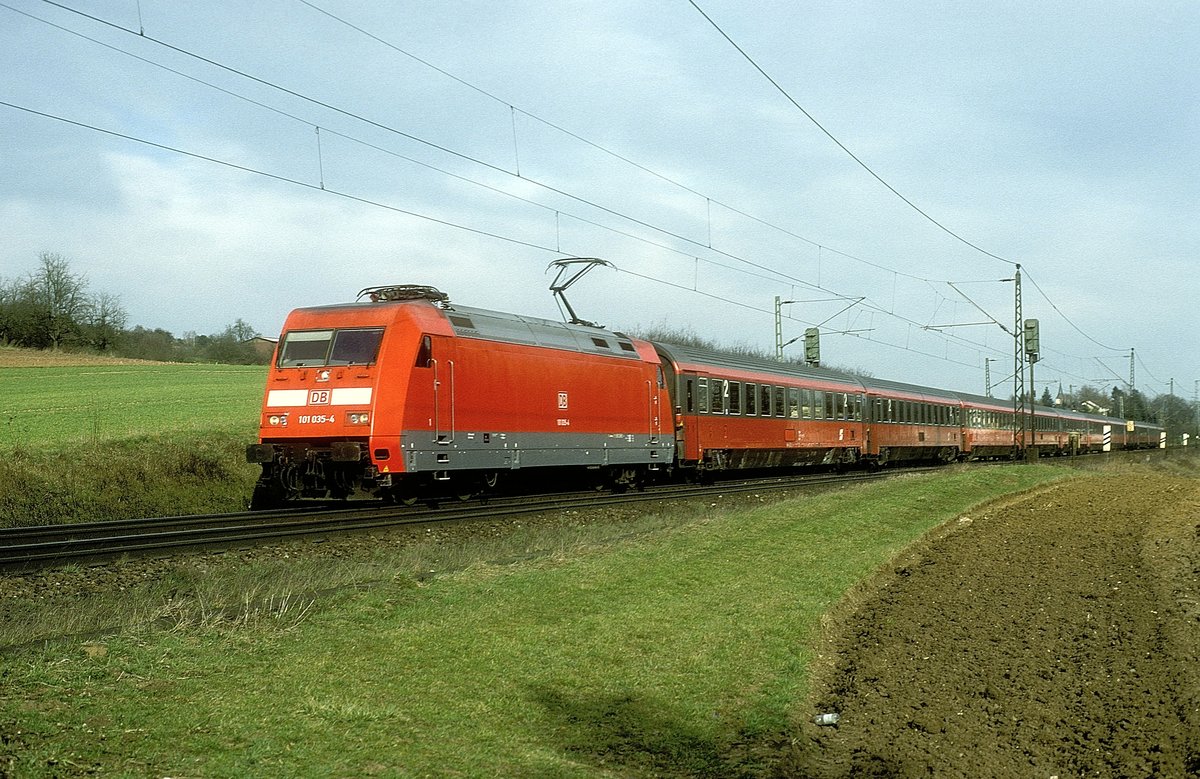 101 035  bei Ebersbach ( Fils )  12.03.02