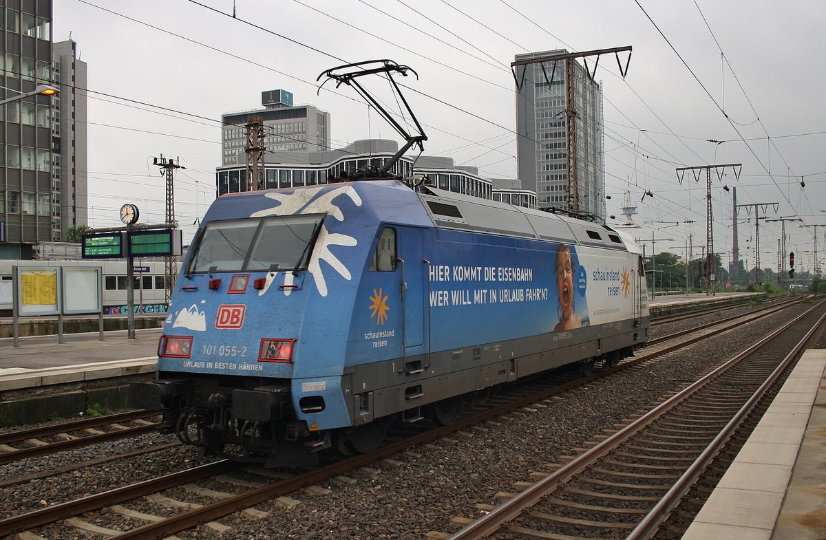 101 055-2 durchfährt am 2.7.2017 als Lz den Essener Hauptbahnhof in Richtung Westen/Duisburg.