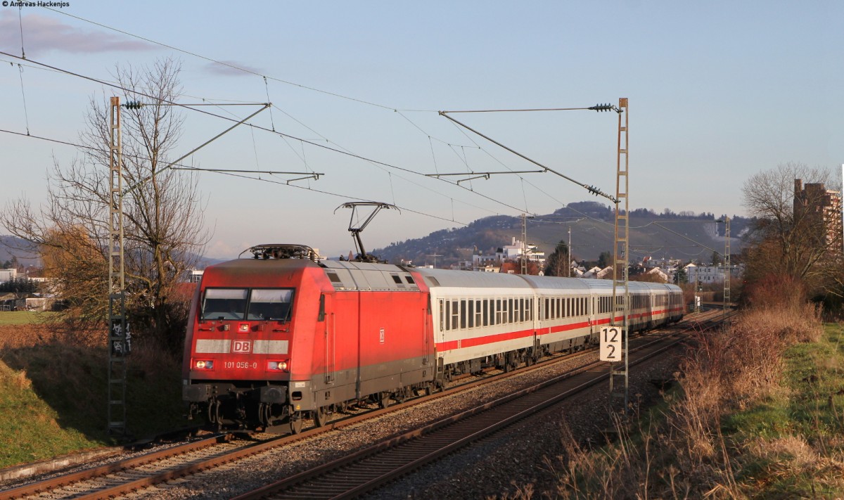 101 056-0 mit dem IC 2066 (Nürnberg Hbf-Karlsruhe Hbf) bei Stetten 28.1.14