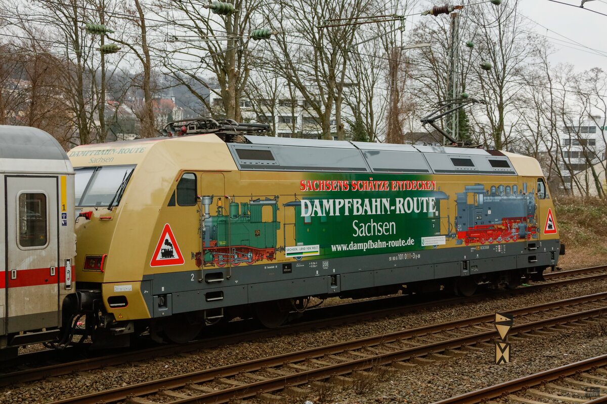 101 088-3  Dampfbahn-Route Sachsen  mit IC2044 in Wuppertal, am 04.03.2023.