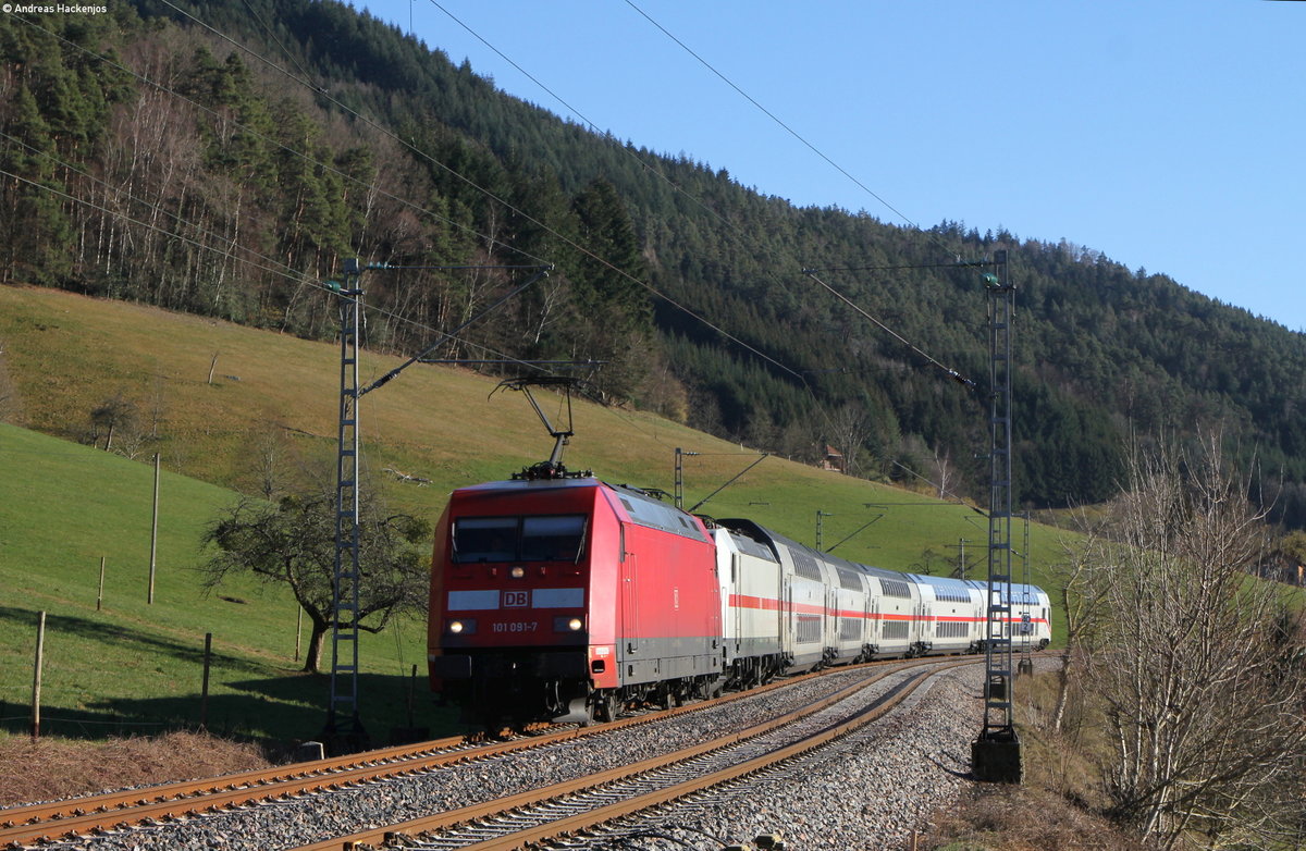 101 091-7 und 146 562-4 mit dem FbZ-D 27860 (Konstanz-Köln Hbf) bei Gutach 18.2.19