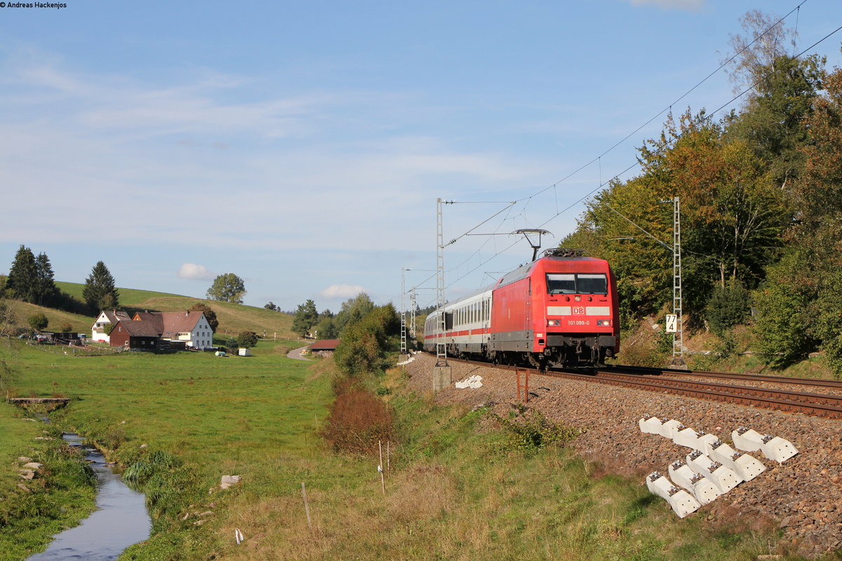 101 099-0 mit dem IC 2005  Schwarzwald  (Dortmund Hbf-Konstanz) bei Stockburg 28.9.18