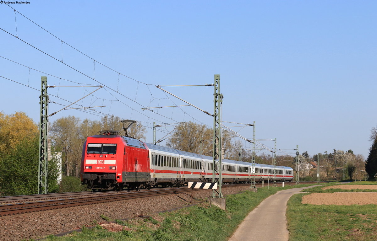 101 116-2 mit dem IC 2391 (Frankfurt(Main)Hbf-Stuttgart Hbf) bei Helmsheim 11.4.20