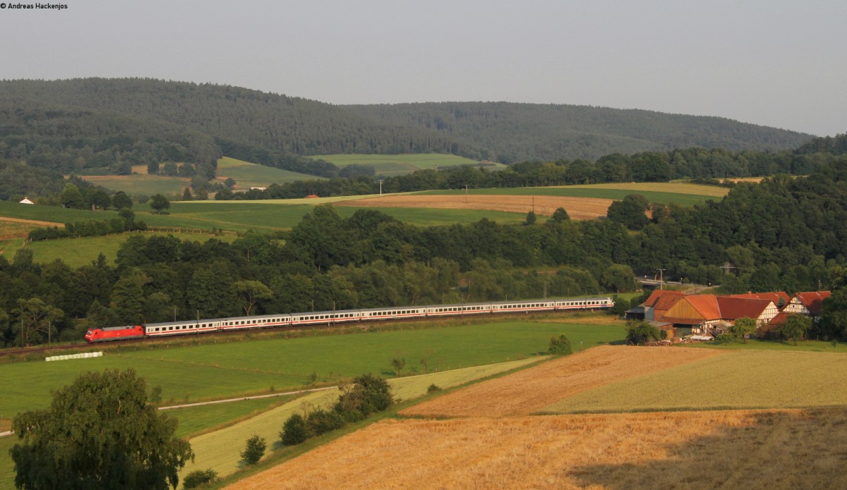 101 120-5 mit dem IC 2255 (Frankfurt(M) Flughafen Fernbf-Magdeburg Hbf) bei Hermannspiegel 9.7.13
