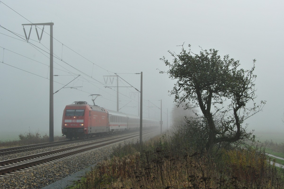 101 125-3 fuhr am 15.11.2013 mit dem IC 131 von Luxemburg nach Norddeich Mole, hier bei Veenhusen.