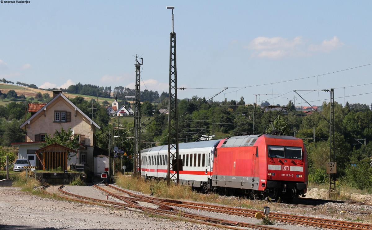 101 129-5 mit dem IC 2005  Bodensee  (Emden Hbf-Konstanz) bei Welschingen 16.8.13