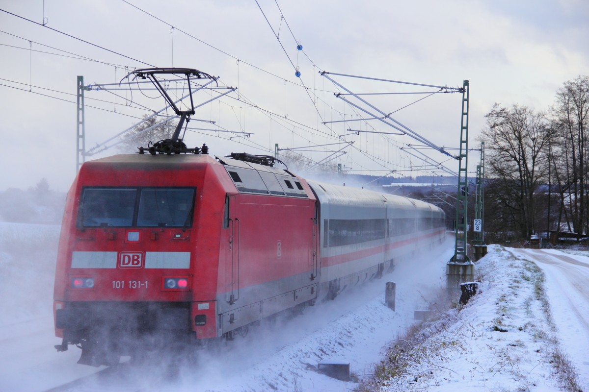 101 131-1 DB bei Staffelstein am 06.12.2013.