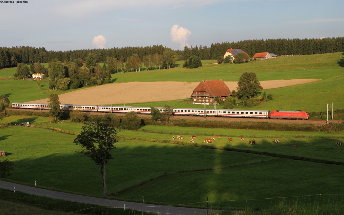 101 132-9 mit dem IC 2005 (Emden Hbf-Konstanz) bei Stockburg 6.9.14 mit ca +180