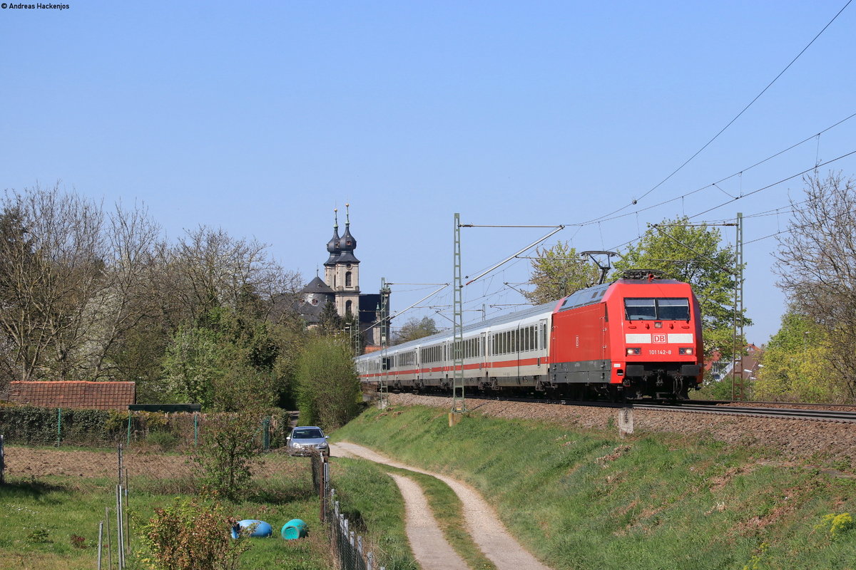 101 142-8 mit dem IC 1115 (Dortmund Hbf-Stuttgart Hbf) bei Bruchsal 11.4.20