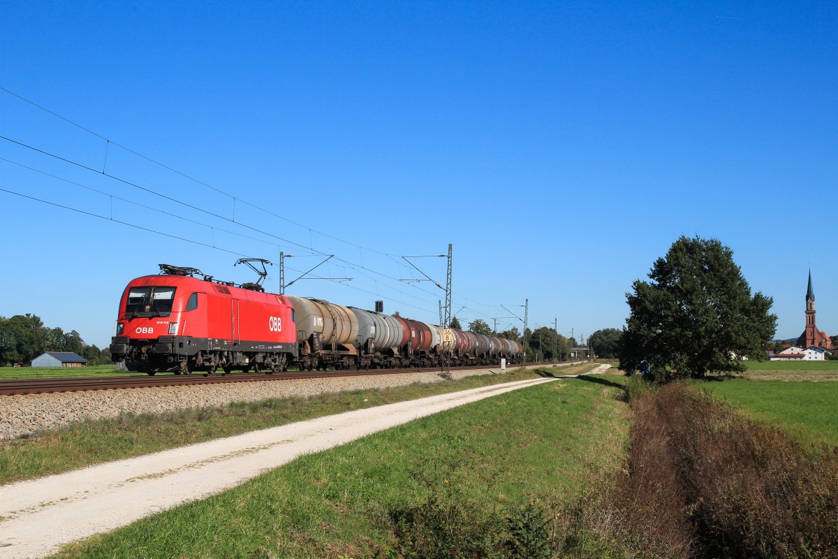 1016 012 mit dem 47844 am 9. Oktober 2014 bei Übersee.