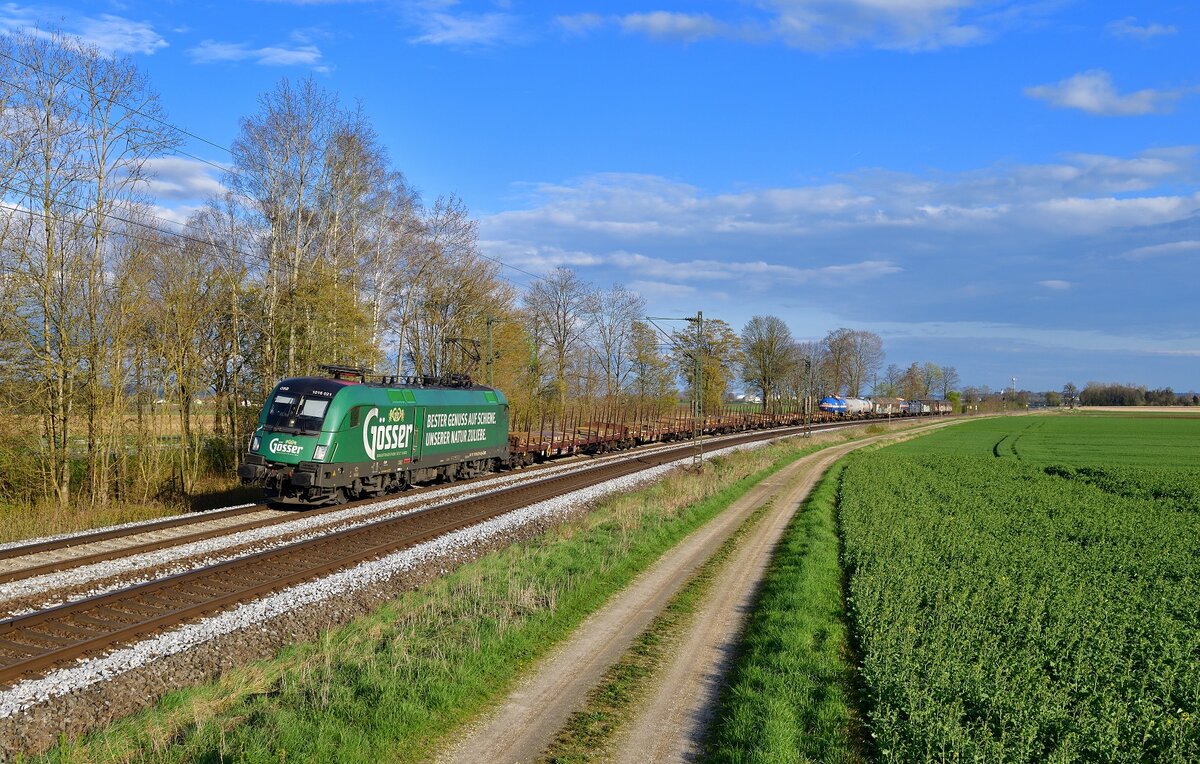 1016 021 mit DGS 44940 am 17.04.2023 bei Langenisarhofen.