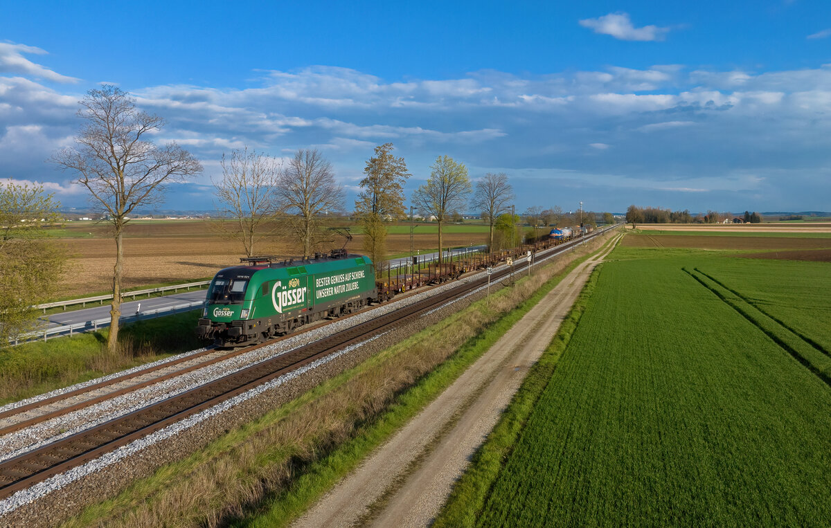1016 021 mit DGS 44940 am 17.04.2023 bei Langenisarhofen.
