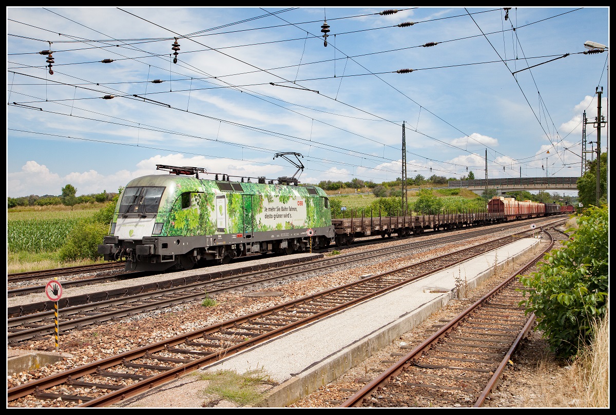 1016 023 nit Güterzug in Kirchstetten am 5.07.2018.