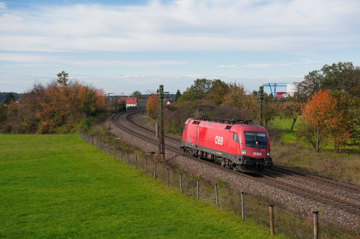 1016 031 der ÖBB Lz bei Postbauer-Heng Richtung Regensburg, 20.10.2019