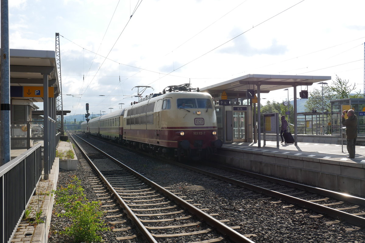 103 113 am 1.5.18 im Rahmen des Dampfspektakel in Wittlich Hbf