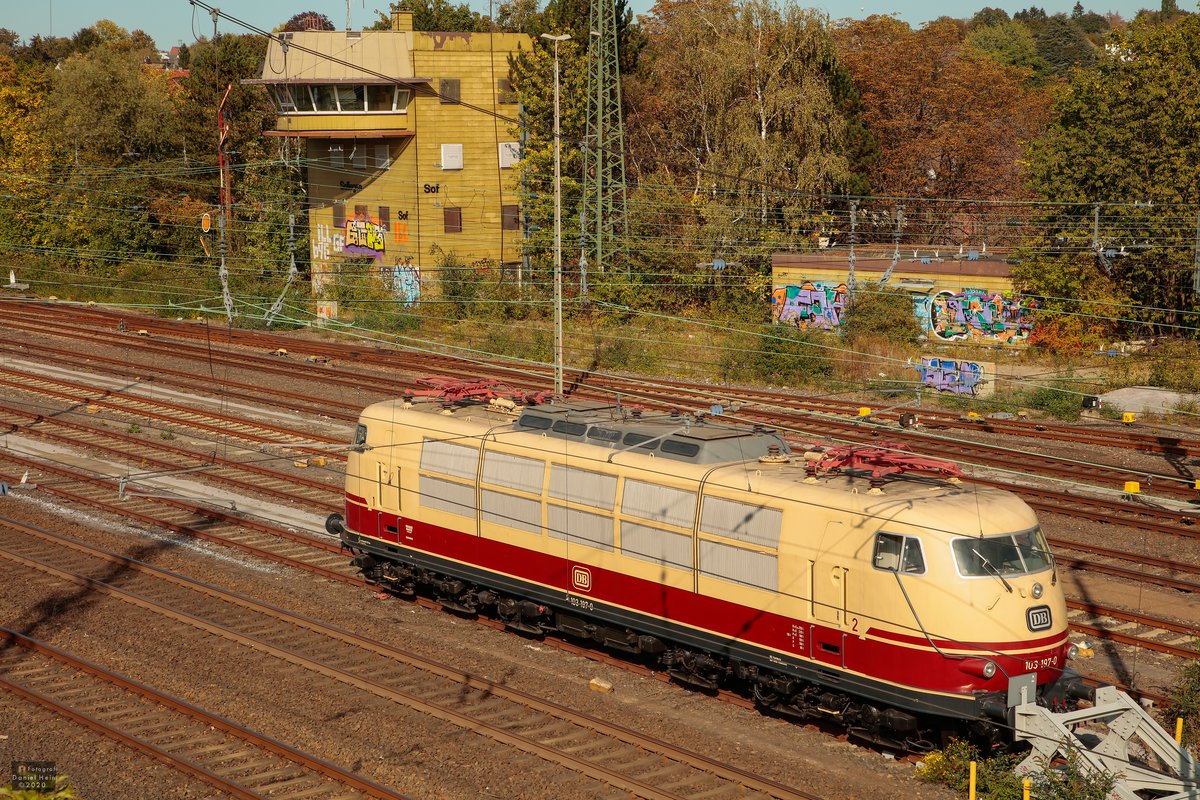 103 197-0 DB in Solingen Hbf abgestellt, September 2020.