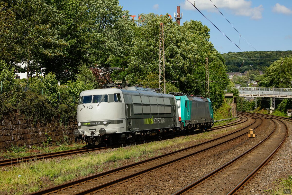 103 222 Railadventure & 186 206 in Wuppertal Sonnborn, Juni 2022.