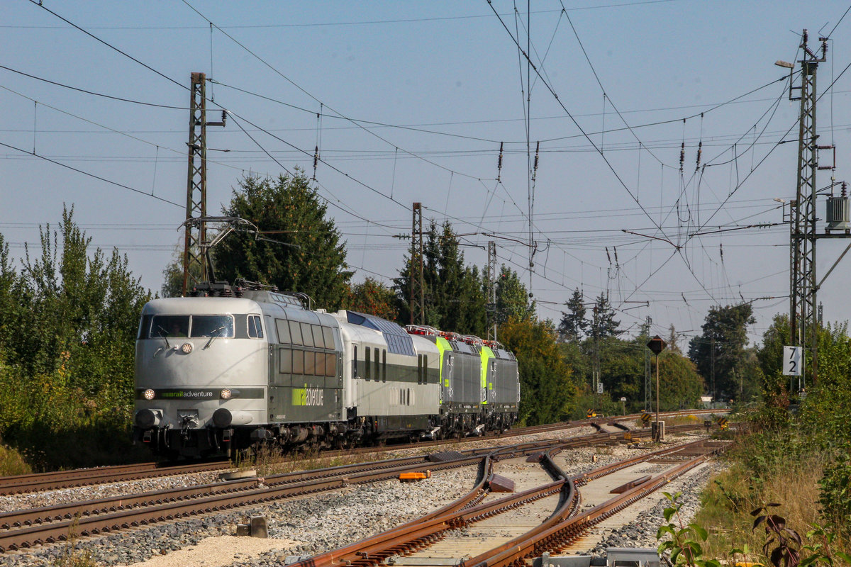 103 222 überführte am 2 20.09.2020 2x BLS Cargo Vectron von München. Fotografiert bei Westheim(Schwab)