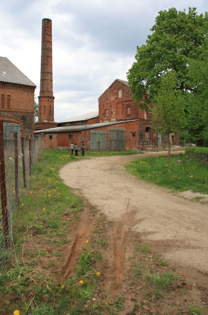 10.5.2013 Wölsickendorf. Reste einer freigelegten unter Denkmalschutz stehenden Feldbahnweiche. Mit der Bahn wurde das Gut mit dem Bf. Leuenberg verbunden.