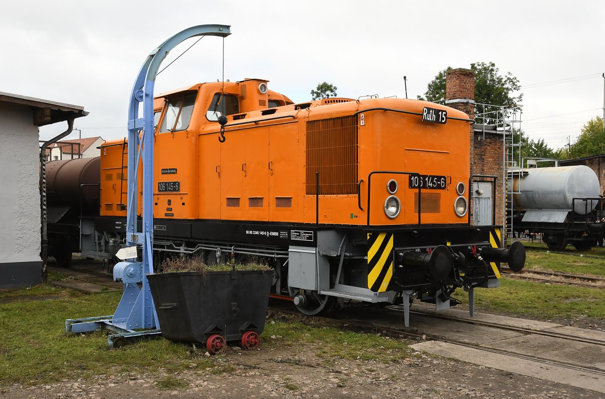 106 145 (346 147) am 08.10.16 im Bw Weimar