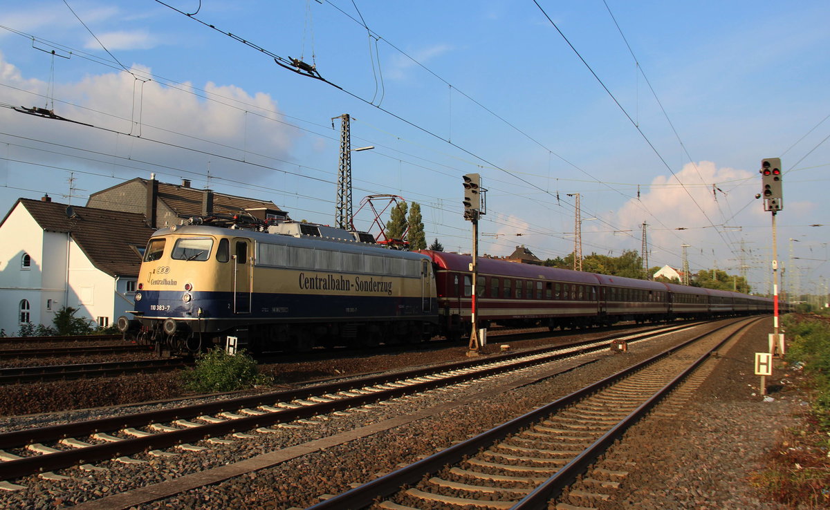 110 383 der Central Bahn mit Trivago Sonderzug am 19.09.17  in Gelsenkirchen Hbf