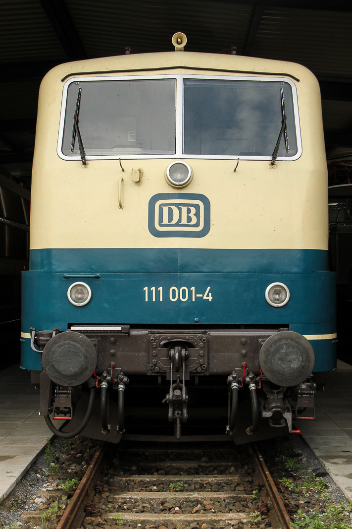 111 001-4 im Gelände des DB Museums Koblenz am 4.Juni 2016.