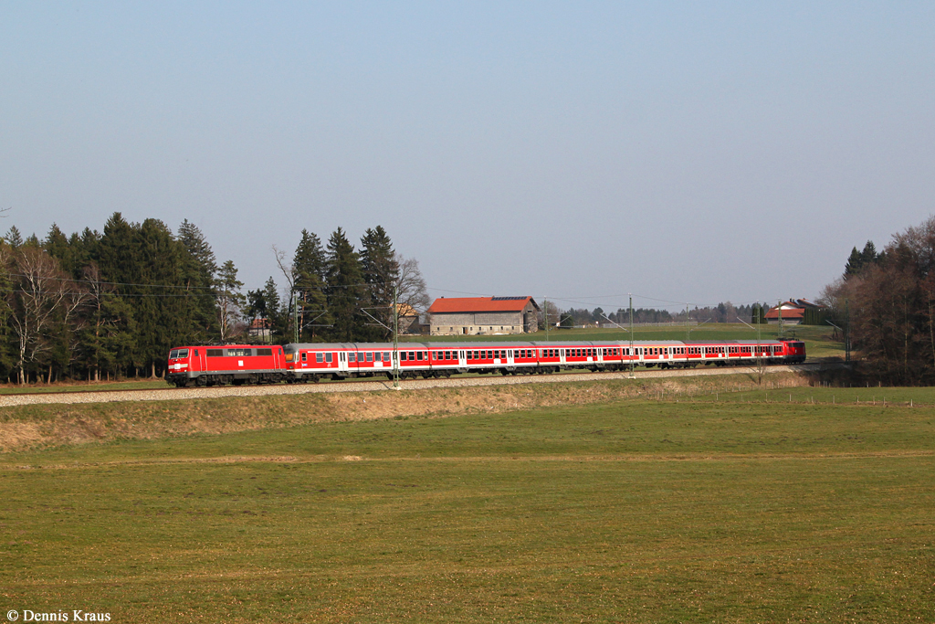 111 036 mit M 79034 am 14.03.2014 bei Rückstetten.