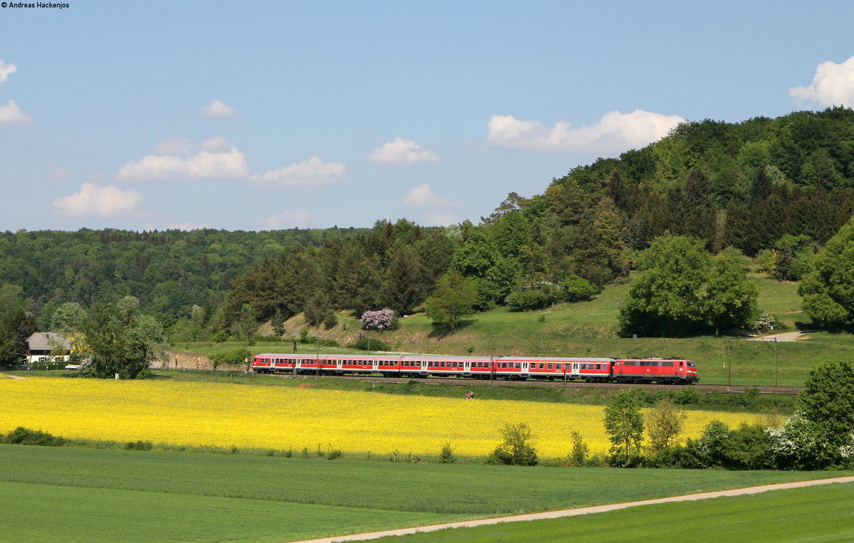 111 047-7 mit der RB 19243 (Stuttgart Hbf-Ulm Hbf) bei Urspring 12.5.18