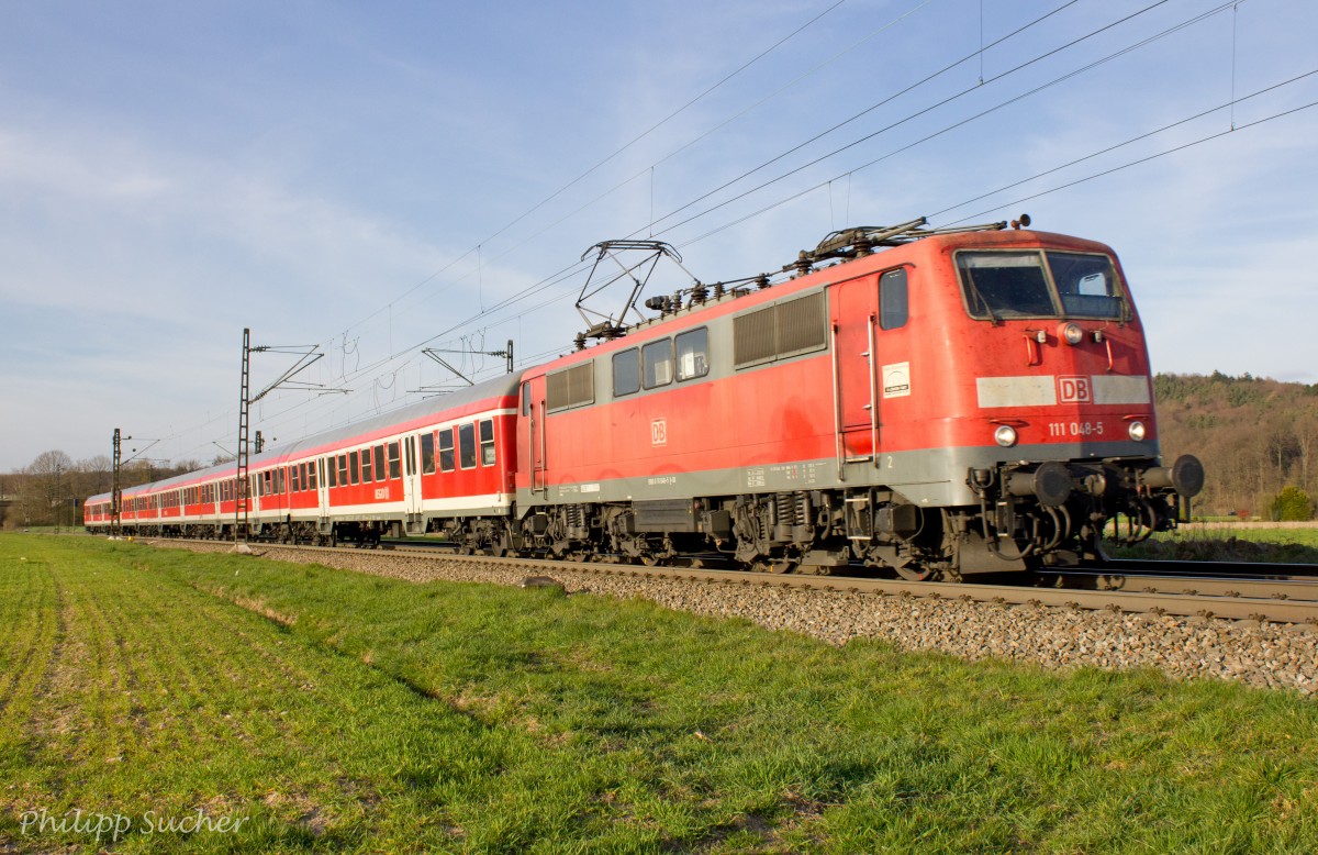 111 048-5 mit RB 26581 am 19.03.2014 bei Kollmarsreute