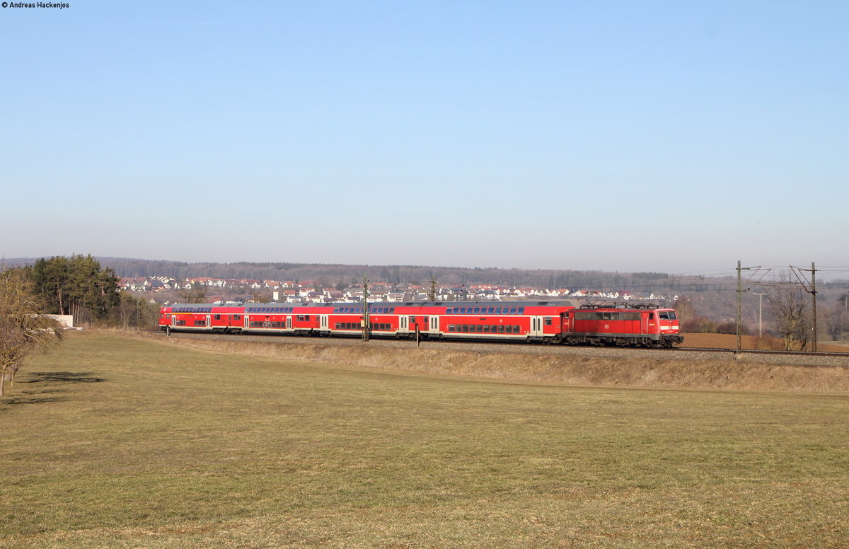 111 050-1 mit dem RE 4221 (Stuttgart Hbf-Lindau Hbf) bei Vorderdenkental 16.2.19