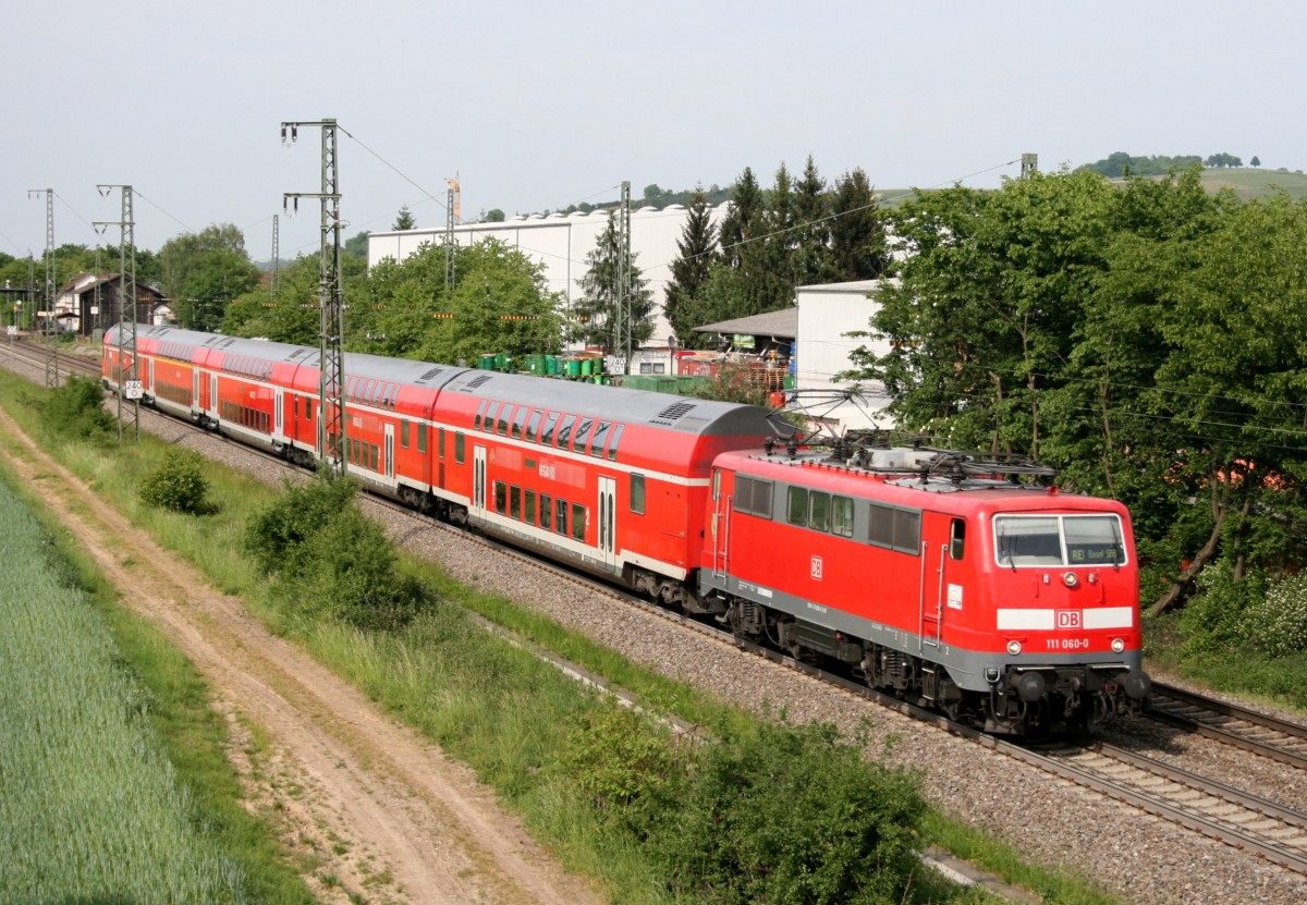 111 060 mit RE 5343 (Offenburg–Basel SBB) am 10.05.2011 in Auggen