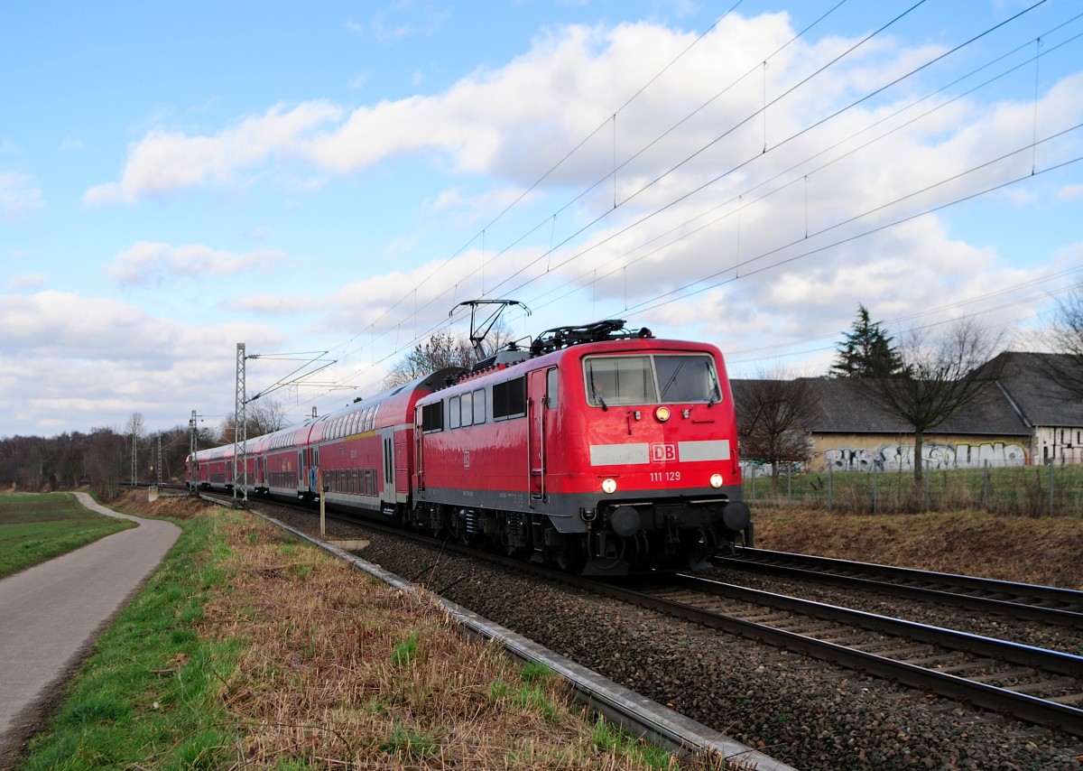 111 129 mit RE4 bei (Rimburg) �bach-Palenberg am 17.2.2014 nach Aachen