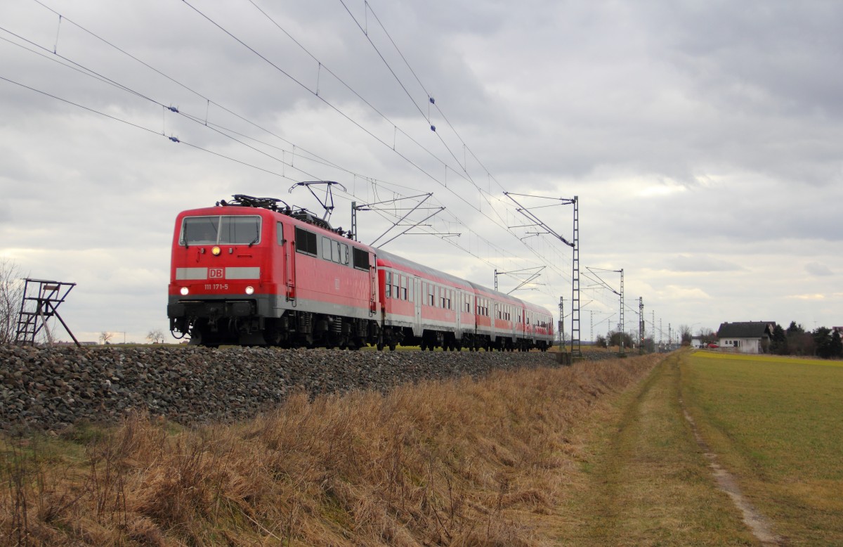 111 171-5 DB Regio bei Reundorf am 04.03.2015.