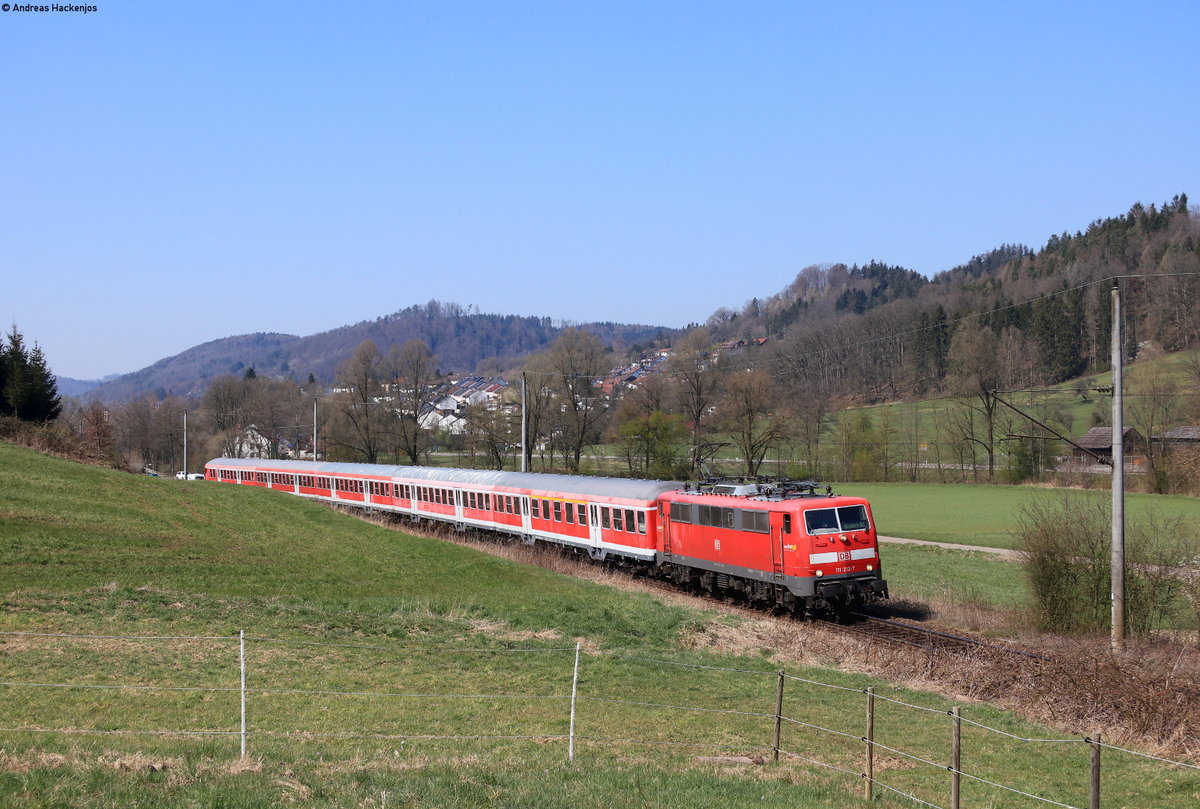 111 212-7 mit dem RE 81783 (Stuttgart Hbf-Nürnberg Hbf) bei Sulzbach 2.4.20