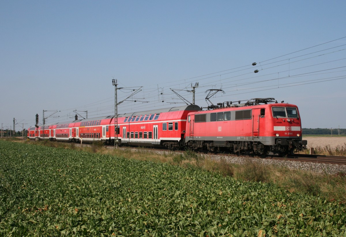 111 215 mit RE 4879 (Bielefeld Hbf–Braunschweig Hbf) am 17.09.2014 in Vechelde