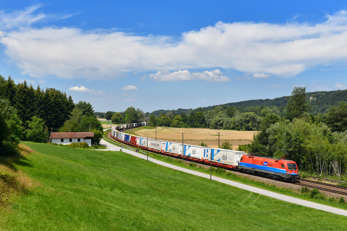 1116 009 mit DGS 41129 am 07.07.2018 bei Vilshofen. 