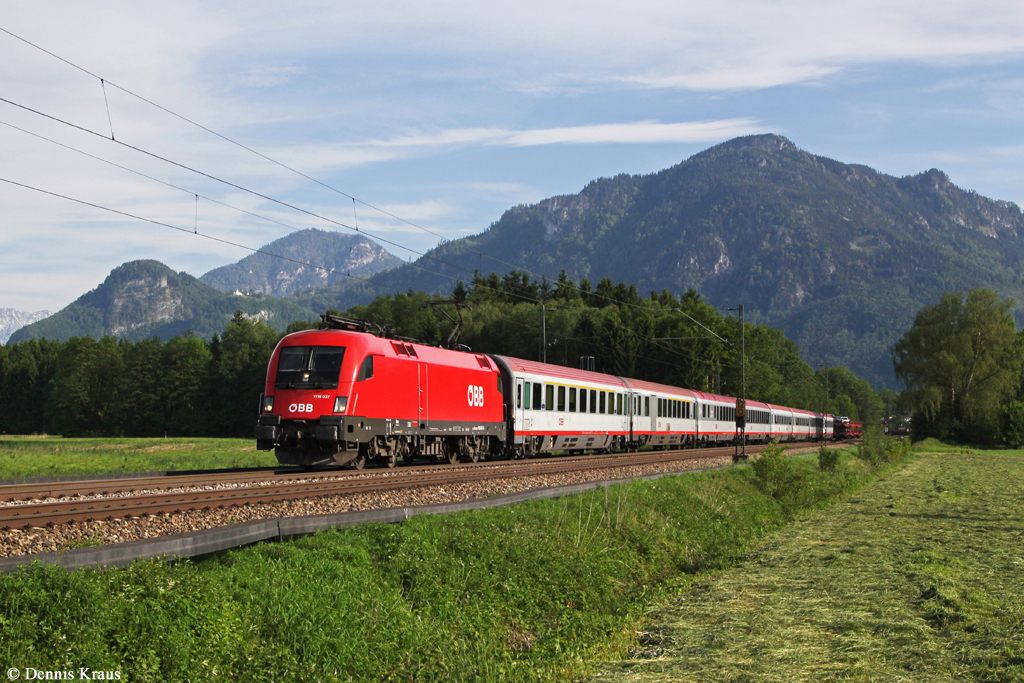 1116 037 mit IC 961 am 21.05.2014 bei Brannenburg.