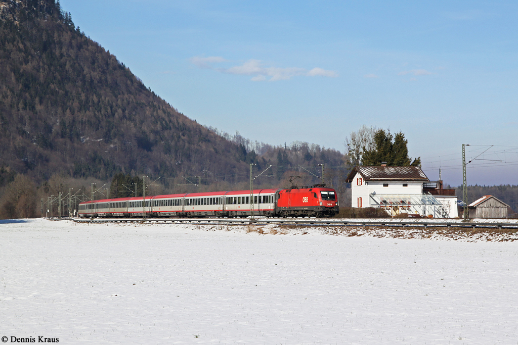1116 104 mit EC 87 am 01.02.2014 bei Niederaudorf.