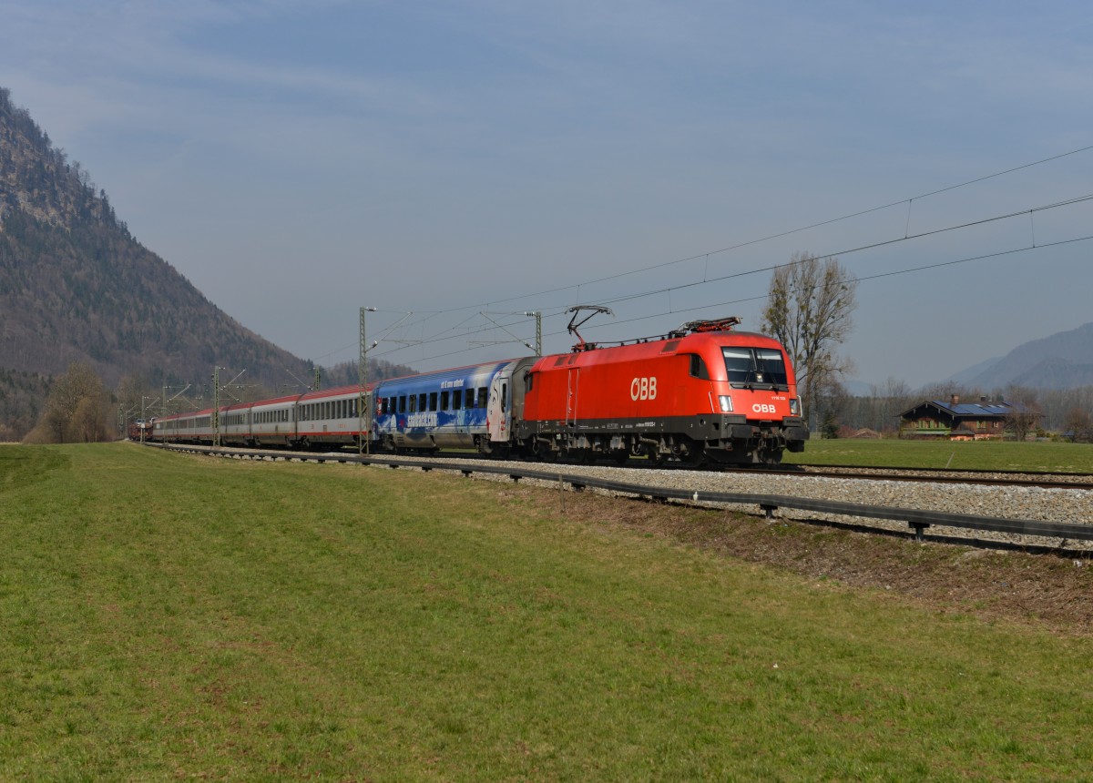 1116 123 mit einem OIC nach Bregenz am 11.03.2014 bei Niederaudorf.