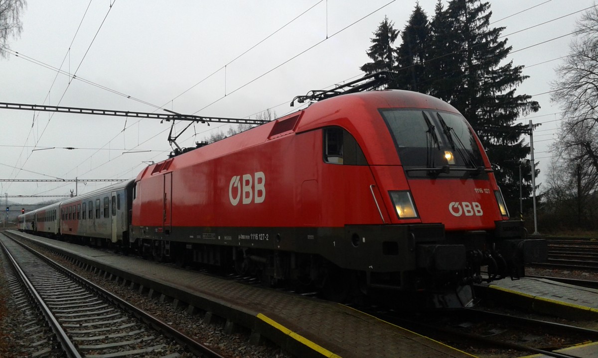 1116 127 am 20.11.2015 in Rybnik(CZ) auf ihrem Weg von Linz nach Ceske Budejovice.