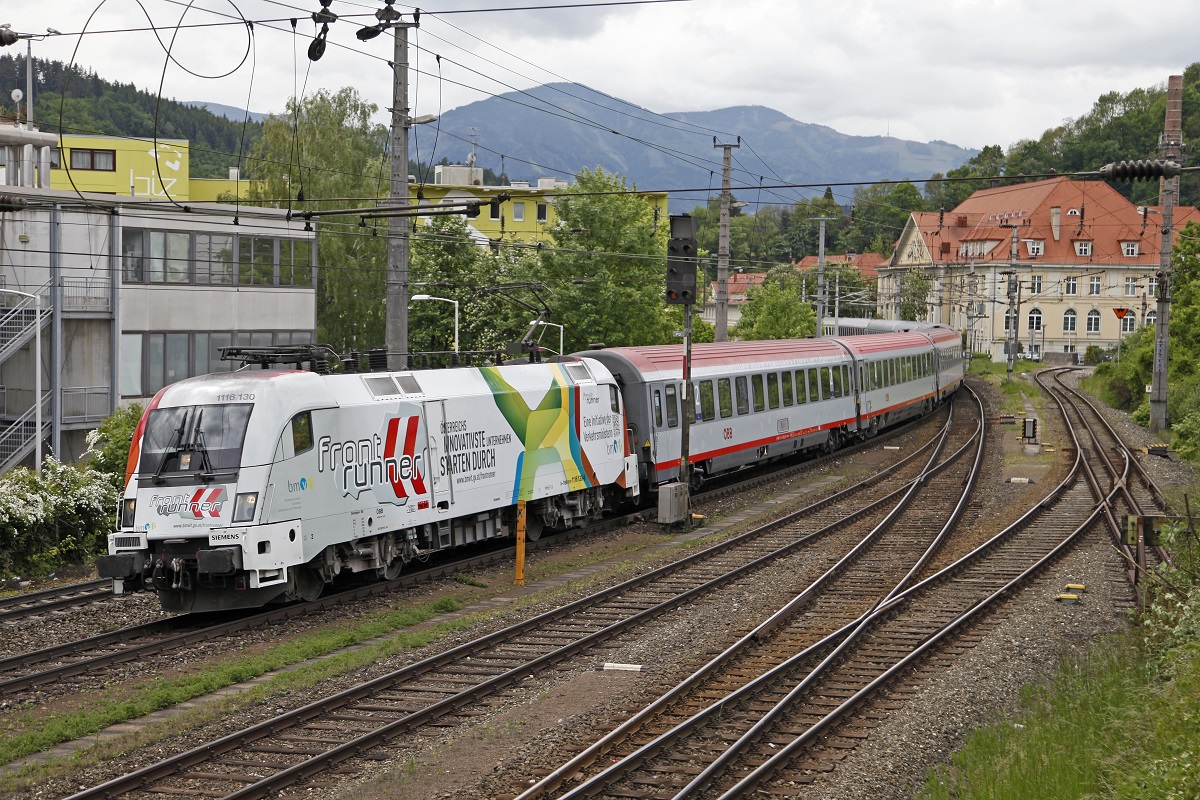 1116 130 (Frontranner) mit EC102 in Kapfenberg am 15.05.2014