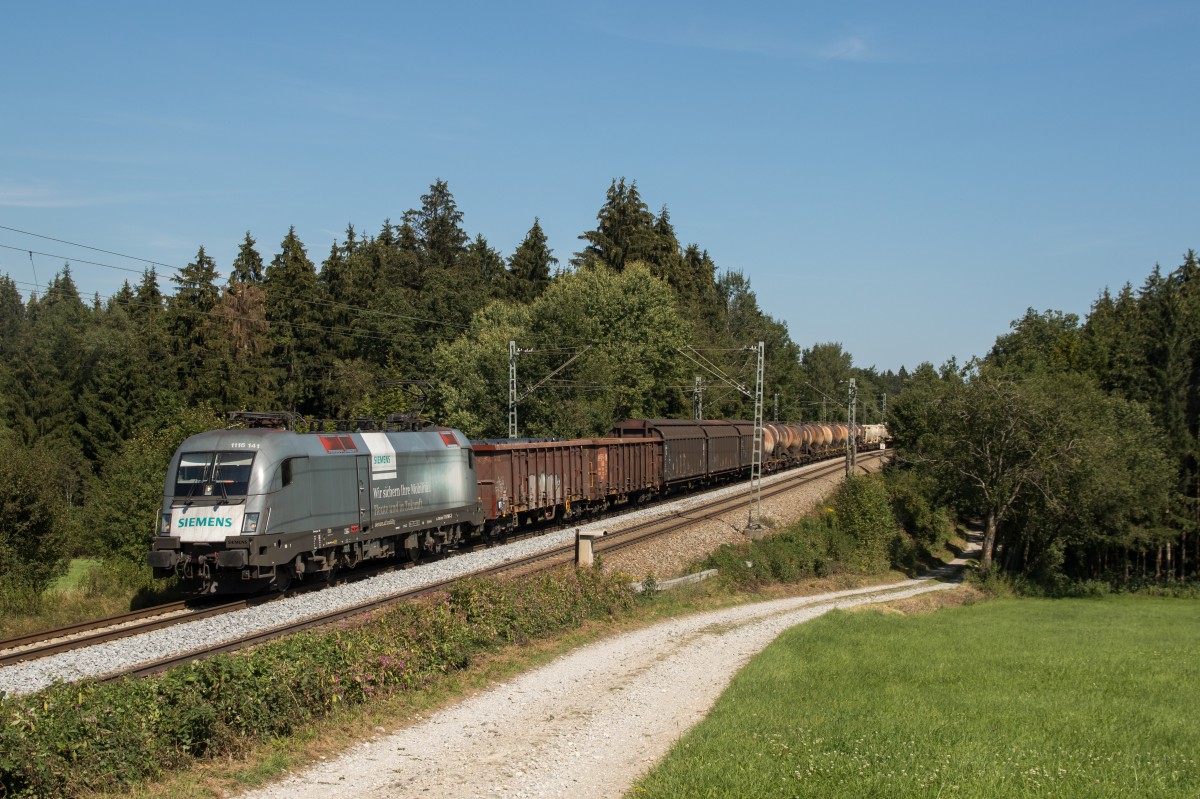 1116 141  Siemens  mit dem 45808 am 12. September 2015 bei Grabenstätt.