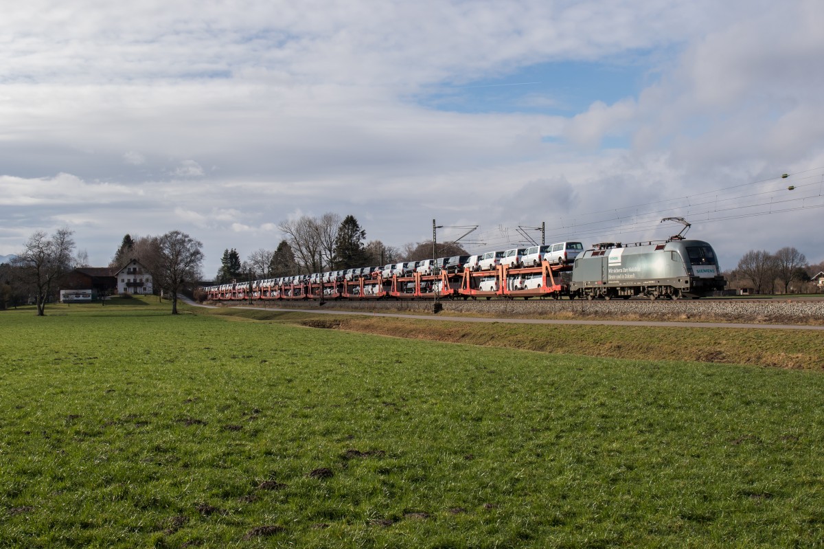 1116 141  Siemens  mit dem 41871 am 5. Februar 2016 bei Übersee.