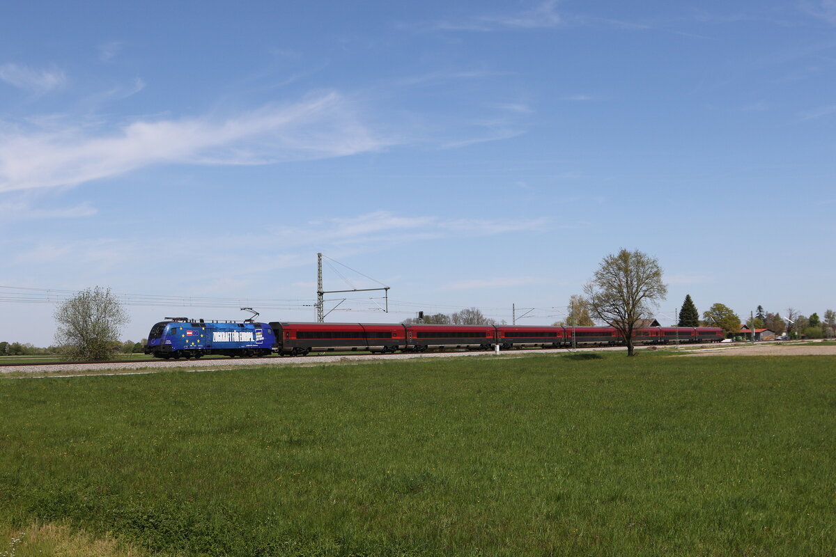 1116 154  Zugkraft f�r Europa  war am 27. April 2026 bei �bersee am Chiemsee in Richtung M�nchen unterwegs.