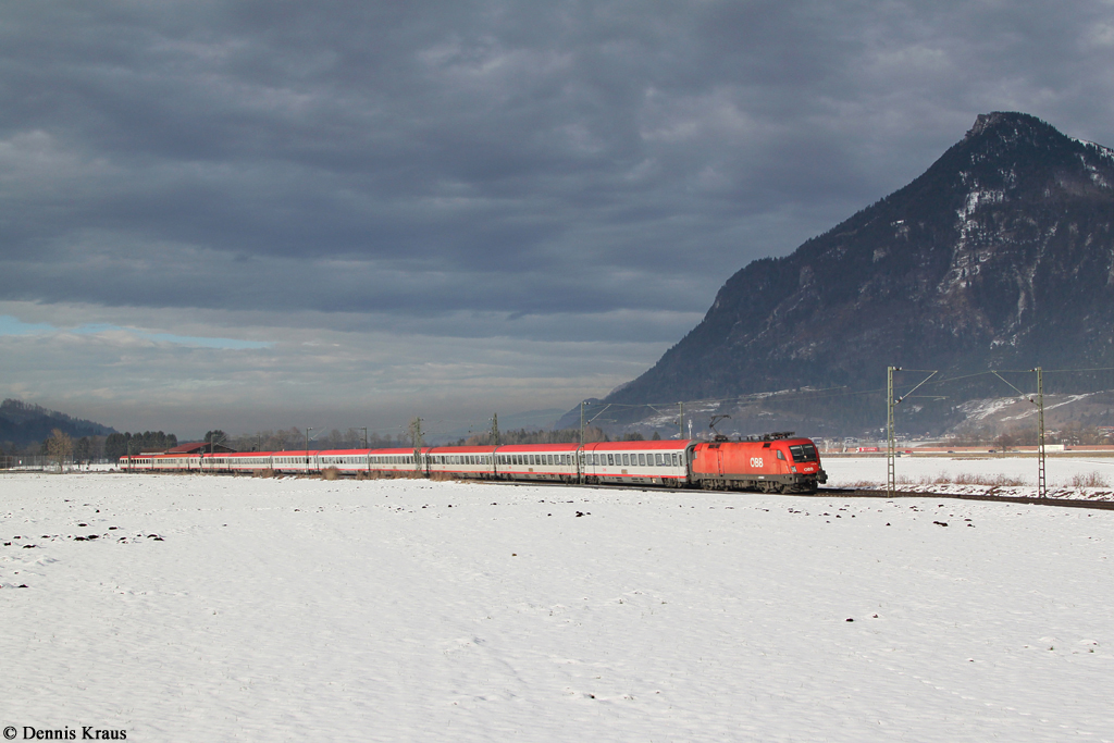 1116 158 mit EC 89 am 01.02.2014 bei Niederaudorf.