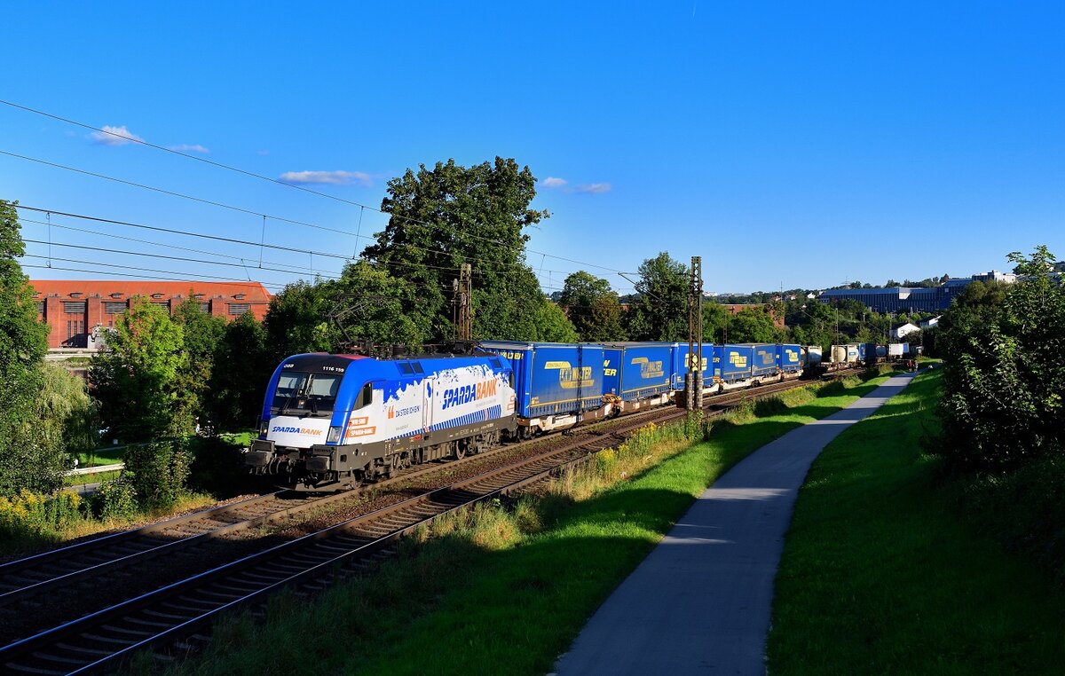 1116 159 mit einem KLV am 03.09.2021 bei Passau.
