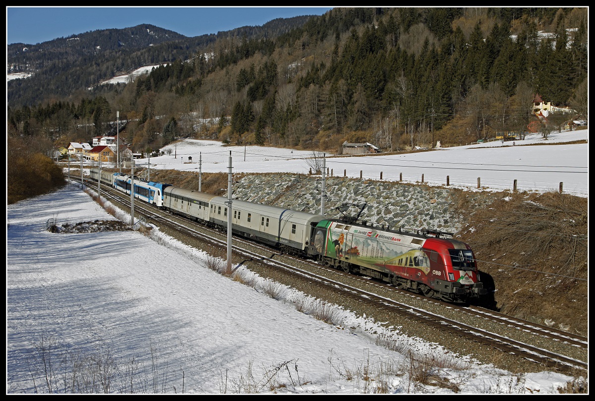1116 159 mit Probezug bei St.Georgen ob Judenburg am 7.02.2020.
