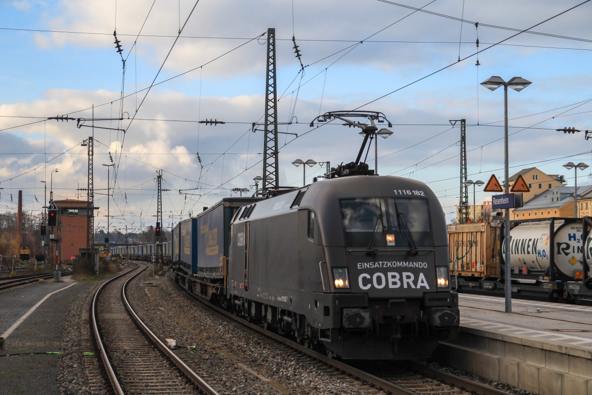 1116 182  COBRA  mit dem Walter-KLV am 30. November 2013 in Rosenheim.