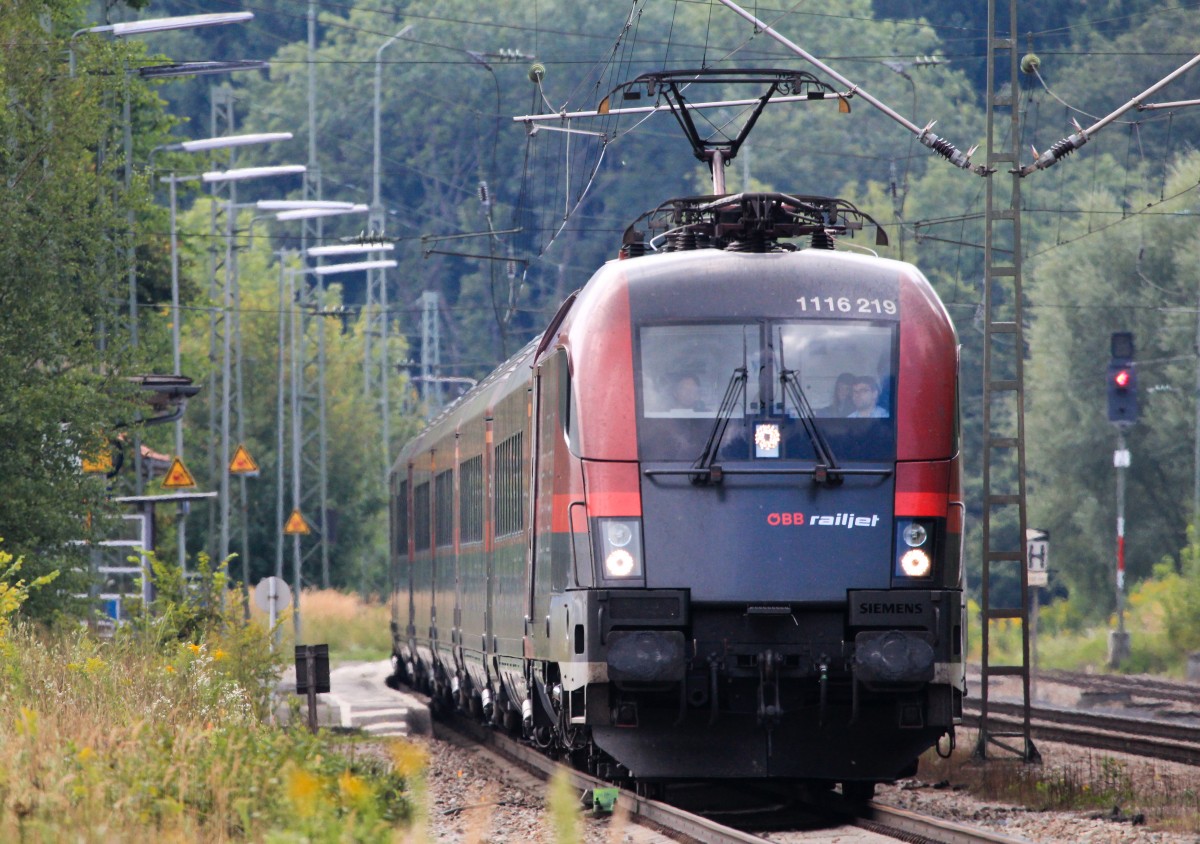 1116 219 mit einem RJ am 20. August in Aling.