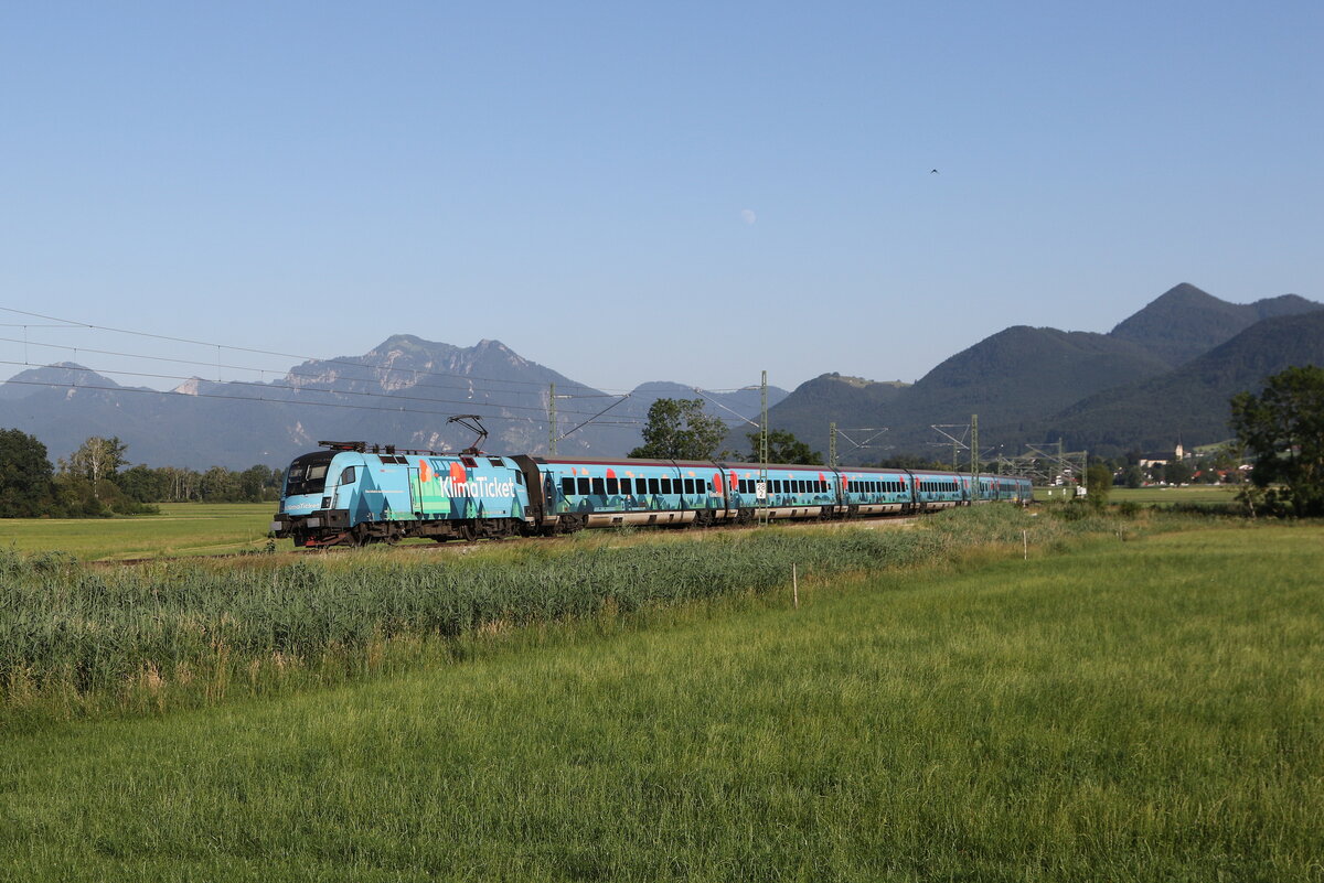 1116 244  Klima-Ticket  war am 25. Juni 2026 bei Bernau am Chiemsee in Richtung M�nchen unterwegs.